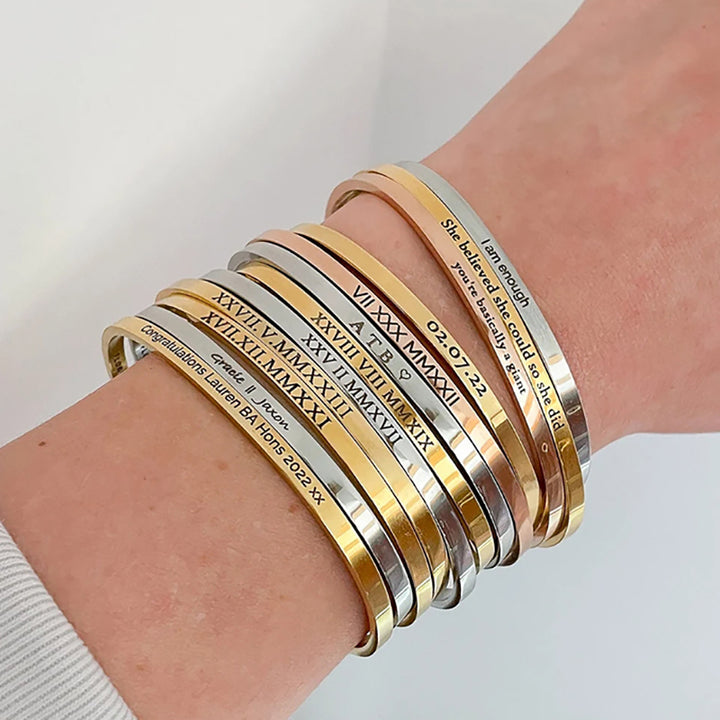 Personalized 2 Bangles for Couples