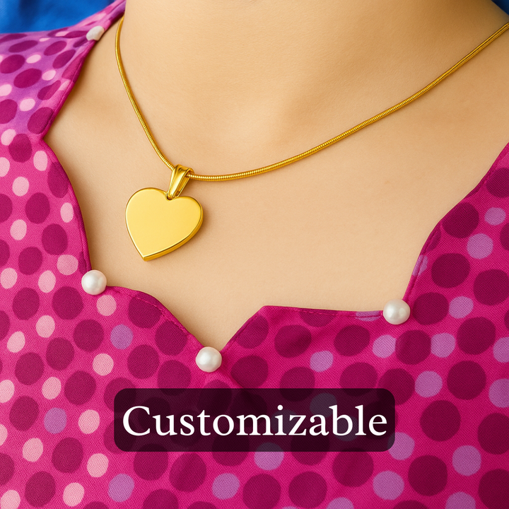 Engraved Personalized Heart Necklace