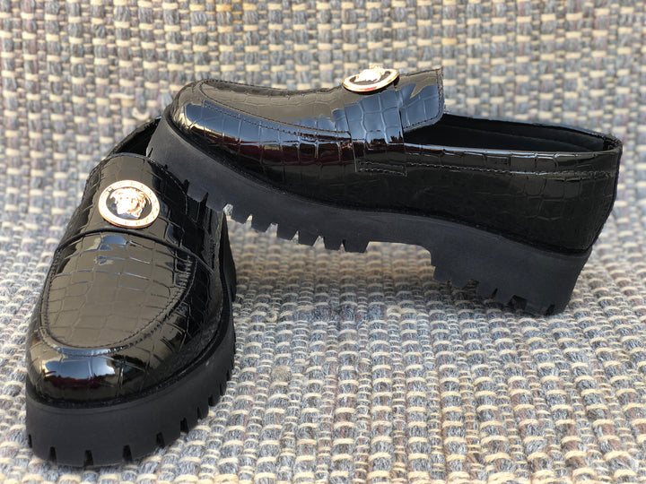 Crocodile High Heel Leather Shoes